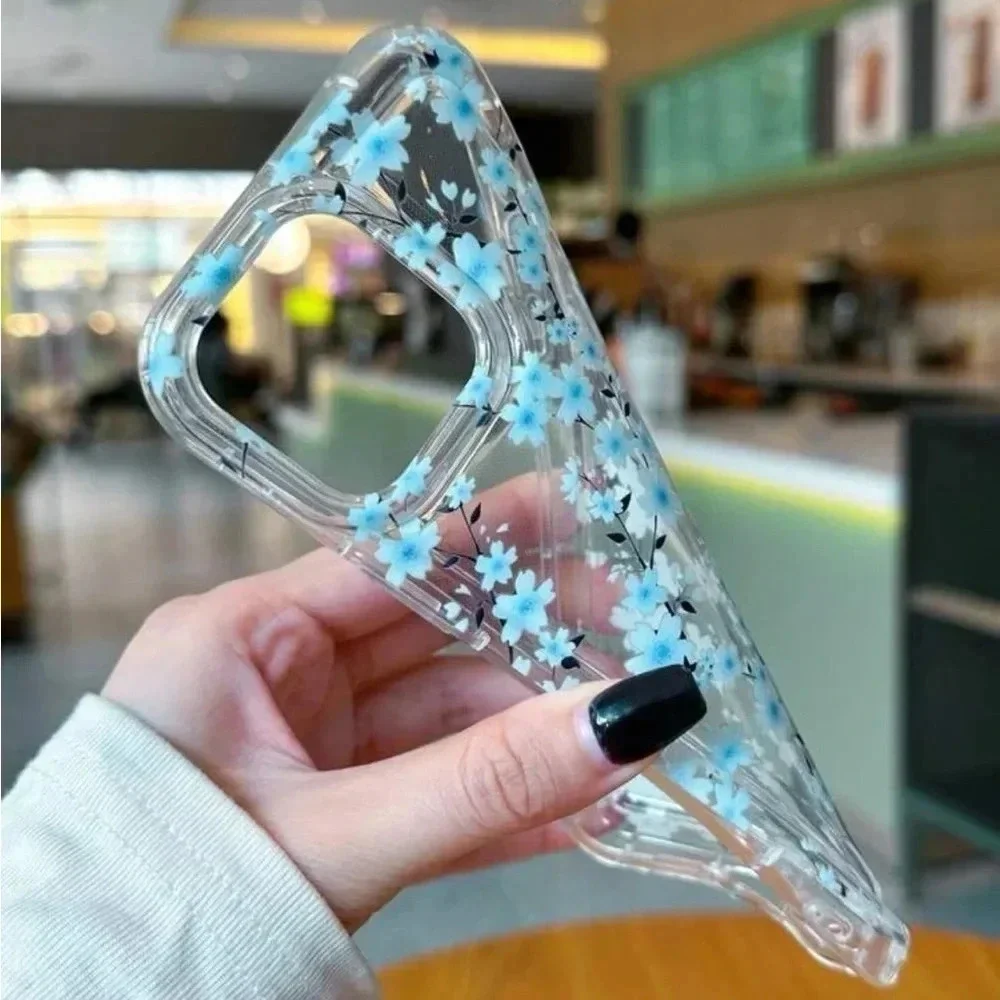 ⚠️Clearance iPhone 13/Pro/Pro Max Blue Floral Pattern Phone Case - Picture 4 of 4